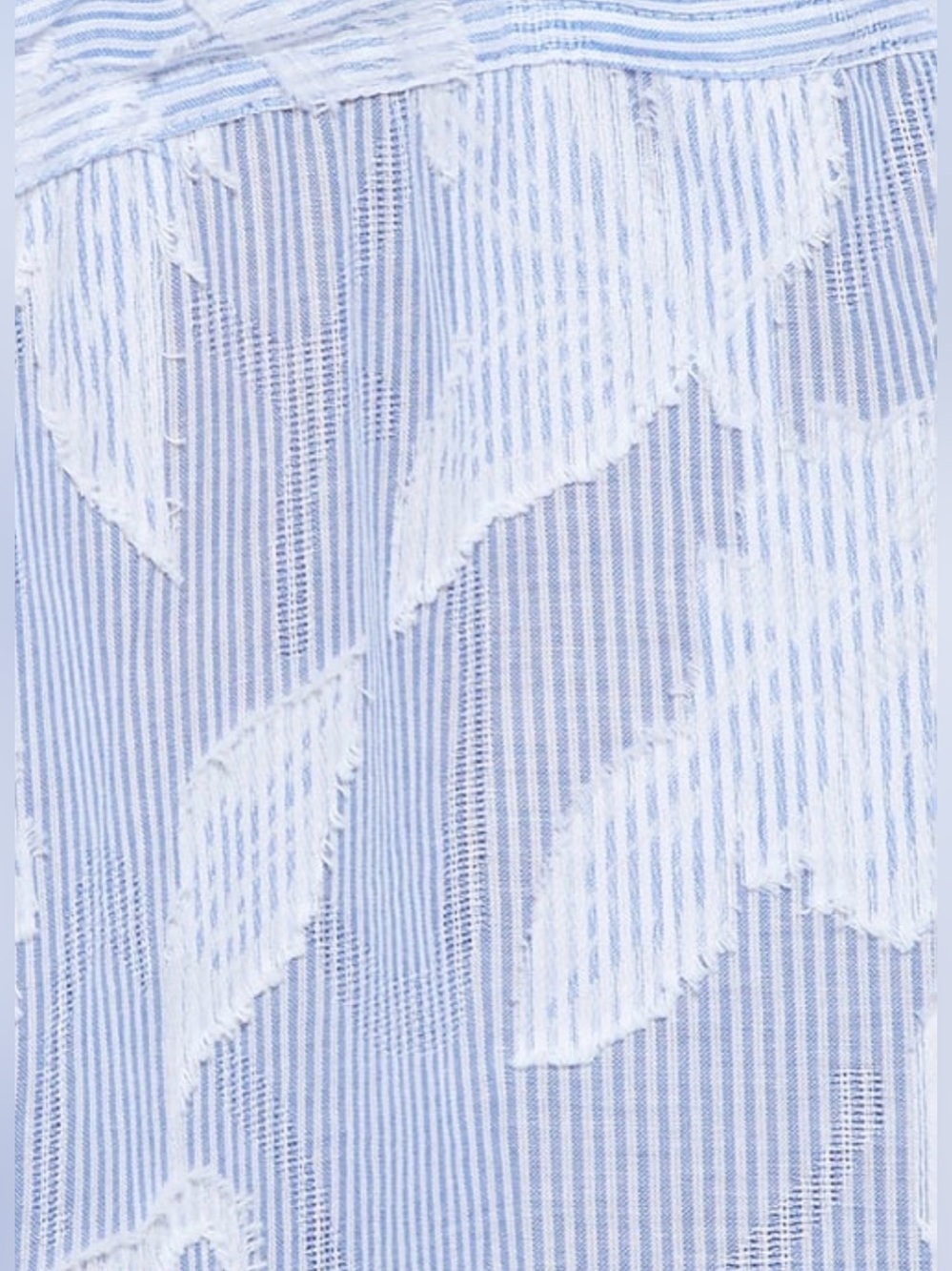 Magaschoni Light Blue and White Floral Stripe Button-Down Shirt - Picture 4 of 7